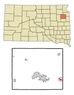 Location in Codington County and the state of South Dakota