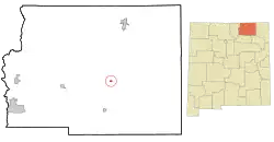 Location of Maxwell, New Mexico