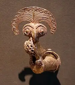 Owl-shaped ornament; circa 400–1000; Cleveland Museum of Art