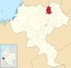 Location of the city Santander de Quilichao.
