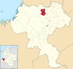 Location of the municipality and town of Suarez, Cauca in the Cauca Department of Colombia.