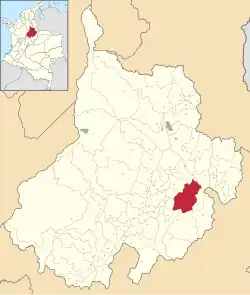 Location of the municipality and town of Mogotes in the Santander Department of Colombia.