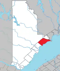 Location within La Haute-Côte-Nord RCM