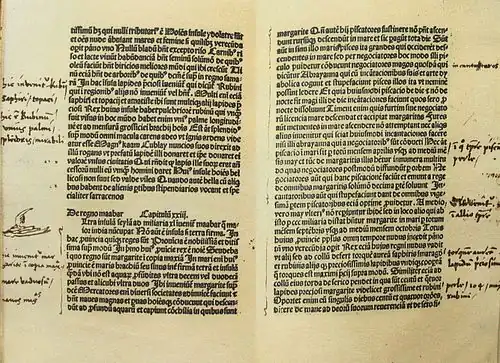 Image 78Handwritten notes by Christopher Columbus on a Latin edition of The Travels of Marco Polo (from Travel literature)