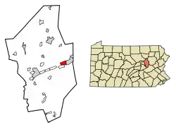 Location of Briar Creek in Columbia County, Pennsylvania.
