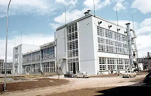 The building of the styrene polymerization reactors