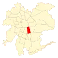 Map of the San Joaquín commune within Greater Santiago