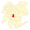 Map of the San Miguel commune within Greater Santiago