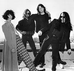 Concrete Blonde, 1989 lineup (left to right): Johnette Napolitano, Harry Rushakoff, Alan Bloch and Jim Mankey