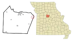 Location of Wooldridge, Missouri