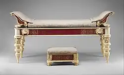 Couch and footstool; 1st–2nd century AD; wood, bone and glass; couch: 105.4 × 76.2 × 214.6 cm; Metropolitan Museum of Art