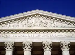 Equal Justice Under Law, by Robert Ingersoll Aitken, over the western façade
