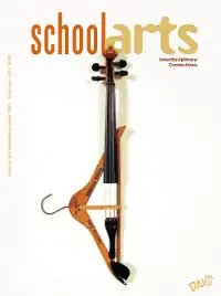 photo of the magazine cover showing a violin neck with a coat hanger on top of it