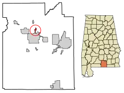 Location of Heath in Covington County, Alabama.