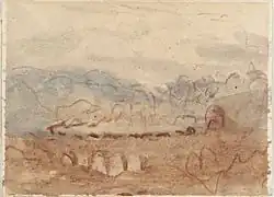 A Train on a Viaduct by David Cox