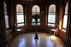 Stained windows in Craigdarroch Castle, a noted feature of the building
