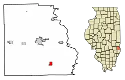Location of Flat Rock in Crawford County, Illinois.