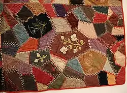 Detail on a crazy quilt