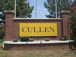 Cullen welcome sign