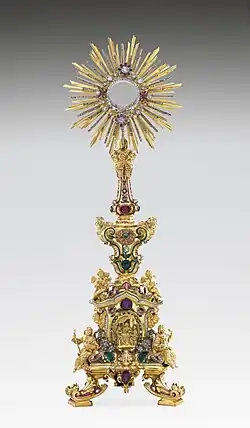 Bemposta Monstrance; 18th-century silver gilt diamonds, emeralds, rubies, etc. National Museum of Ancient Art, Portugal.