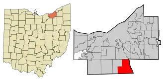 Location in Cuyahoga County, Ohio