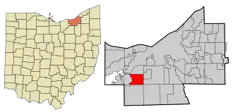 Location in Cuyahoga County, Ohio