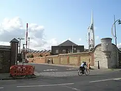 Former Royal Marine Infirmary (c.1814) within the perimeter wall