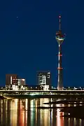 Rheinturm at blue hour