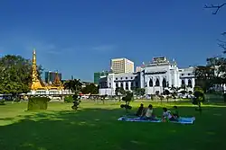 City Hall and the Sule Pagoda as seen from Maha Bandula Park