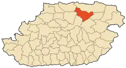 Location of Aghrib within Azzefoun District