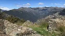View on the Bove Path from Monte Curgei looking at Cima Sasso