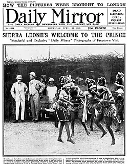 Front page of Daily Mirror Front Cover April 23 1925