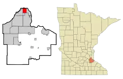 Location of the city of West St. Paul within Dakota County, Minnesota
