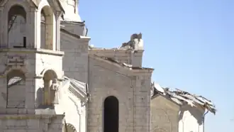 Damaged part of the Ghazanchetsots Cathedral