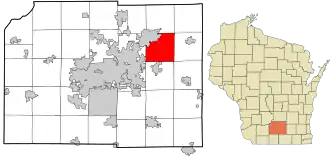 Location in Dane County and the state of Wisconsin.