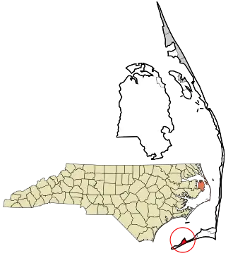 Location in Dare County and the state of North Carolina