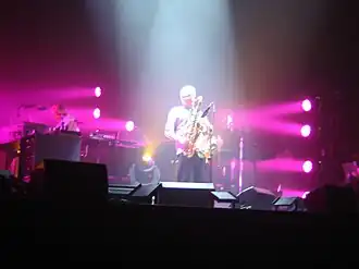 Parry (middle) with David Gilmour in 2006