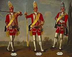 Grenadiers, 37th, 38h and 39th Regiments of Foot