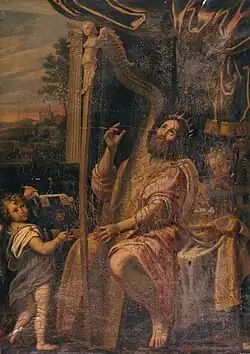 King David playing the harp