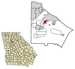 Location in DeKalb County and the state of Georgia