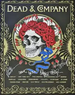 A skull and roses