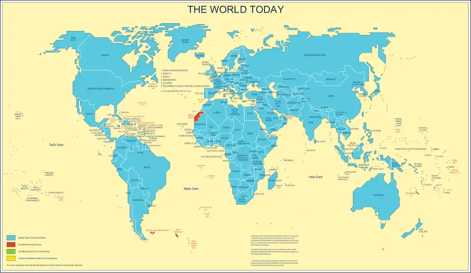 The world in 2010, with no trusteeship territories left
