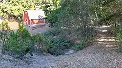Deer Creek approaching the culvert at La Barranca Road, Los Altos Hills