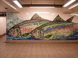 Shad Crossing mosaic on the southbound platform
