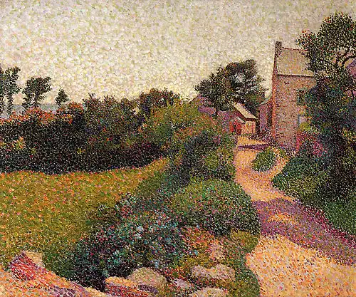Henri Delavallée's La rue au soleil à Port-Manech. Painted around 1887