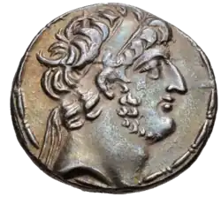 Coin with Demetrius III's curly-haired likeness