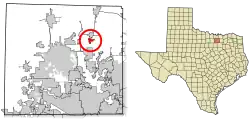 Location of Krugerville in Denton County, Texas