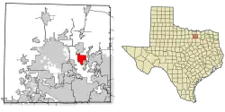 Location of Oak Point in Denton County, Texas