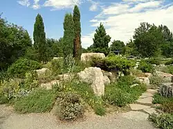 Outdoor exhibit that showcase plants from the Western United States, especially the Rocky Mountain region