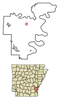 Location of Watson in Desha County, Arkansas.